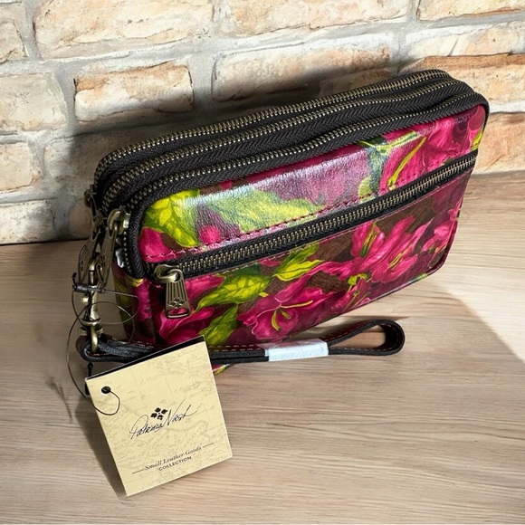 Patricia Nash Bougainvillea Leather Wristlet - Picture 1 of 10